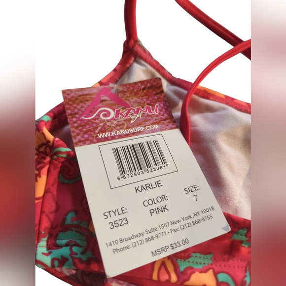 Kanu Surf Girls' Karlie Flounce Bikini Beach Sport 2 Piece Swimsuit Size 7 New. - Picture 6 of 8